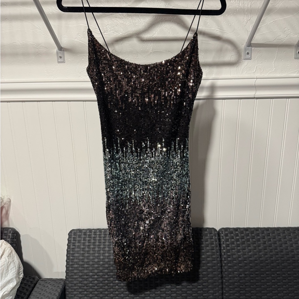 Sequin Black and Silver Dress
